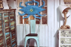 stylish interior corner with sea and beach Blue Crab