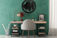 Interior of modern living room with table 3D rendering