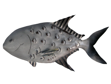 Flounder Iron Fish Sculpture  Handcrafted Coastal Decor by Chase Allen