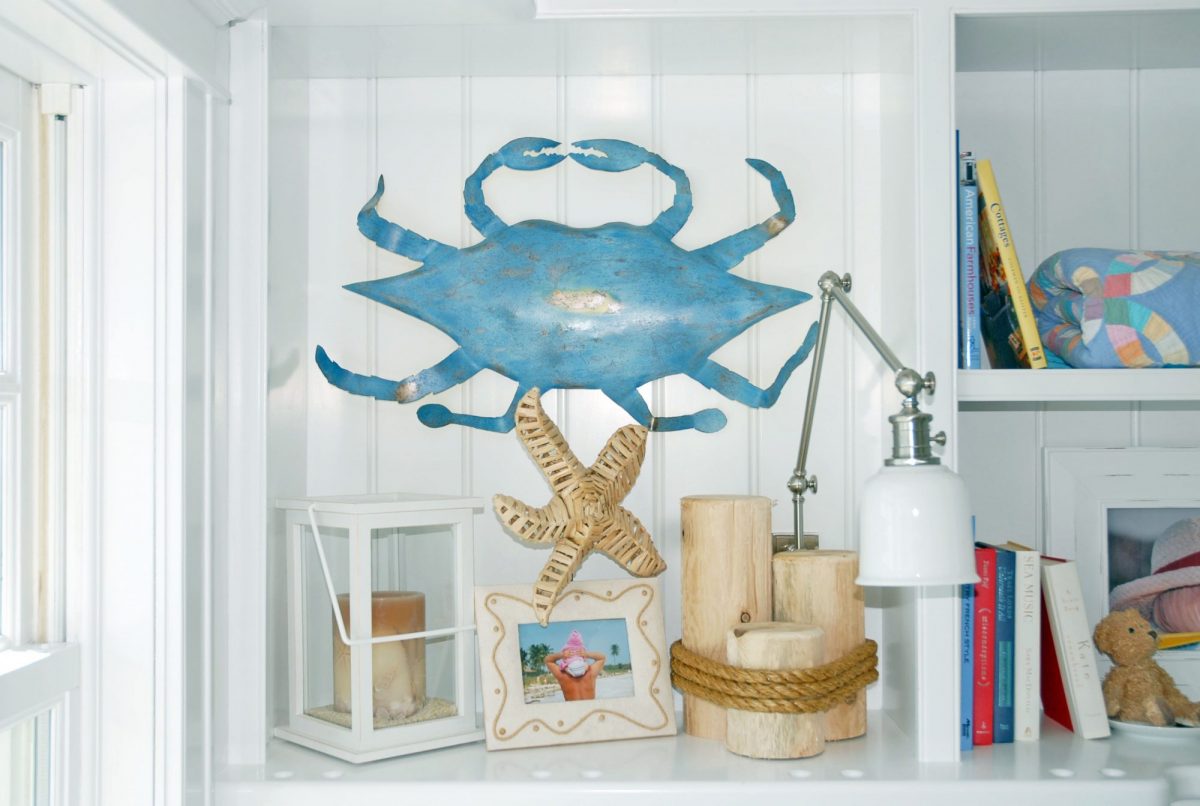Blue Crab Art, Handcrafted Iron Blue Crab Sculpture