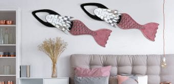 Mermaid Sculptures | Handmade Coastal Wall Decor | Iron Fish Art