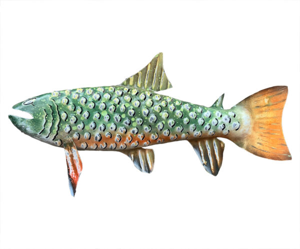 Rainbow Trout Iron Fish Sculpture  Iron Fish Art - Handcrafted Coastal  Decor